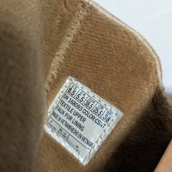 Women's Skechers Marlie Faux Leather Tan Ankle Boots Side Zip - Picture 5 of 12